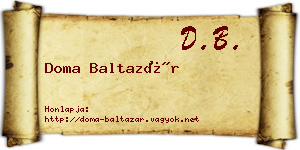 Doma Baltazár névjegykártya